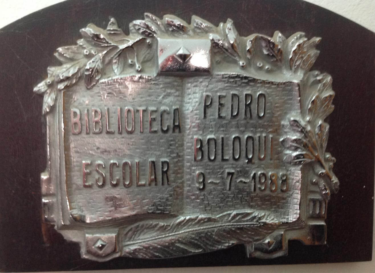 Placa Biblioteca Pedro Boloqui,Escuela Prov. 11