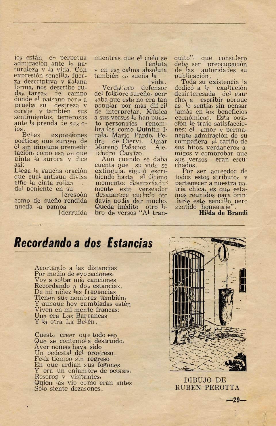 Crónicas, Peña historica chascomus 1977, nota.